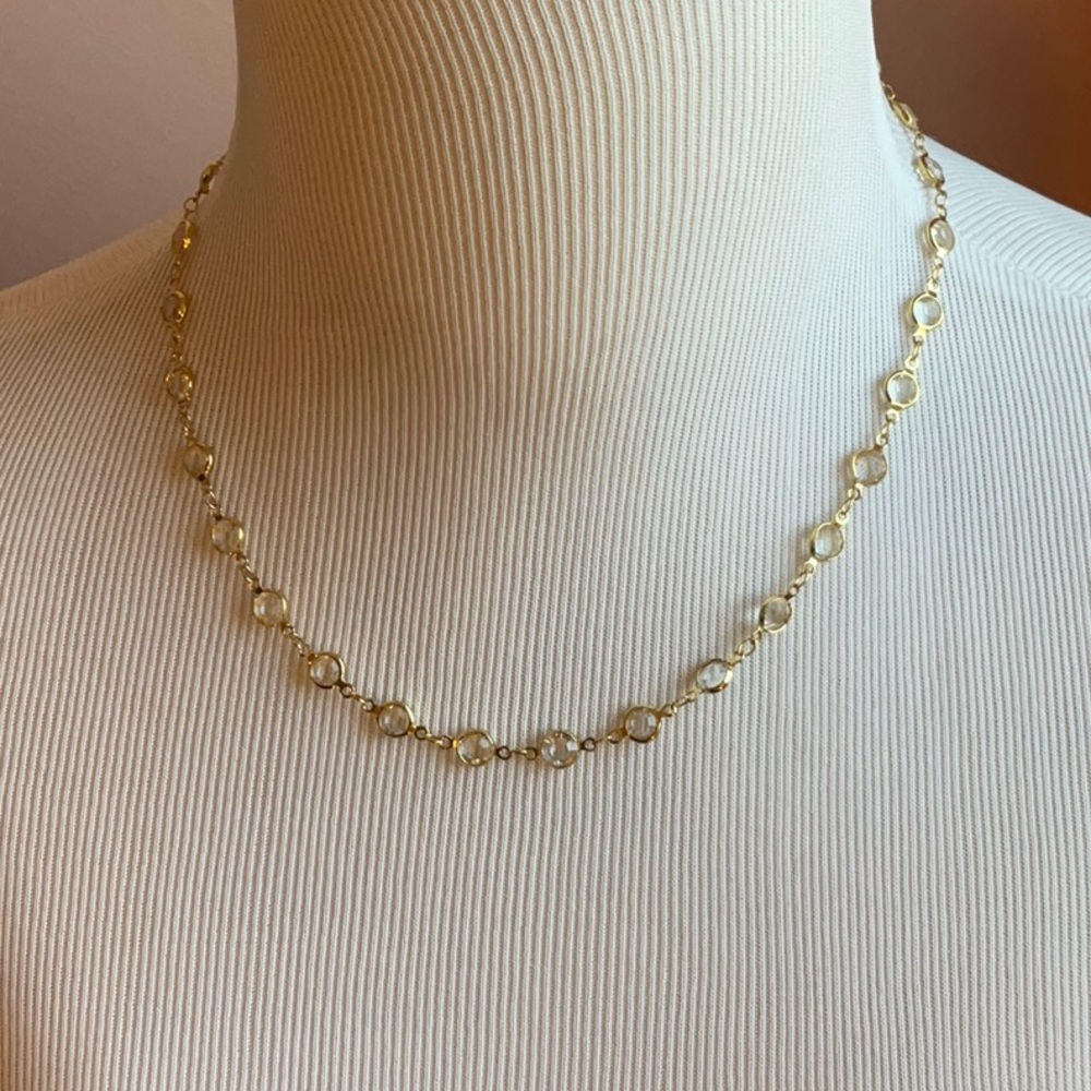 Gold and Crystal Station Rosary Chain